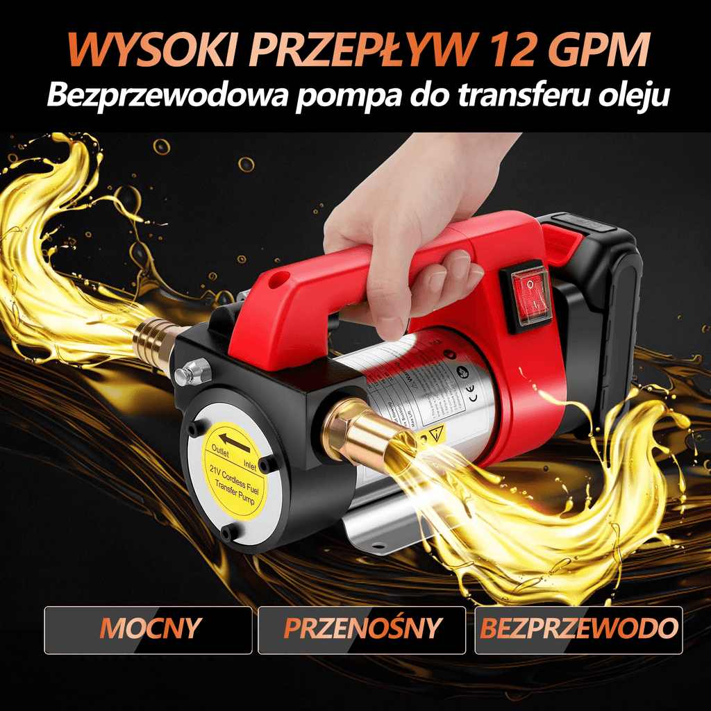 Zestaw pompy do transferu paliwa do akumulatora – zestaw elektrycznej pompy do transferu paliwa o wydajności 12 GPM