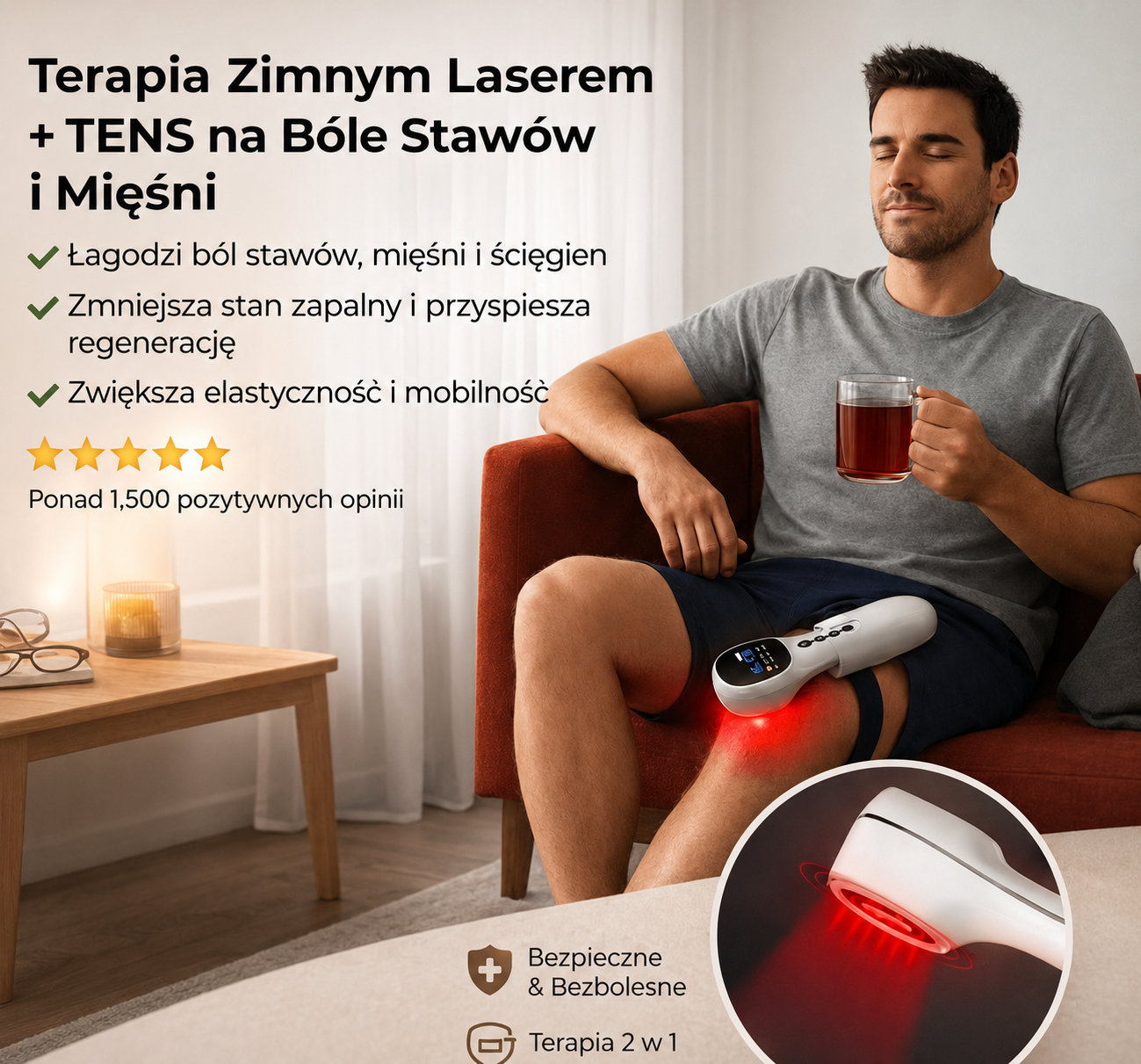 Urządzenie Wellue / KTS do terapii zimnym laserem (LLLT) w leczeniu artretyzmu i bólu mięśni