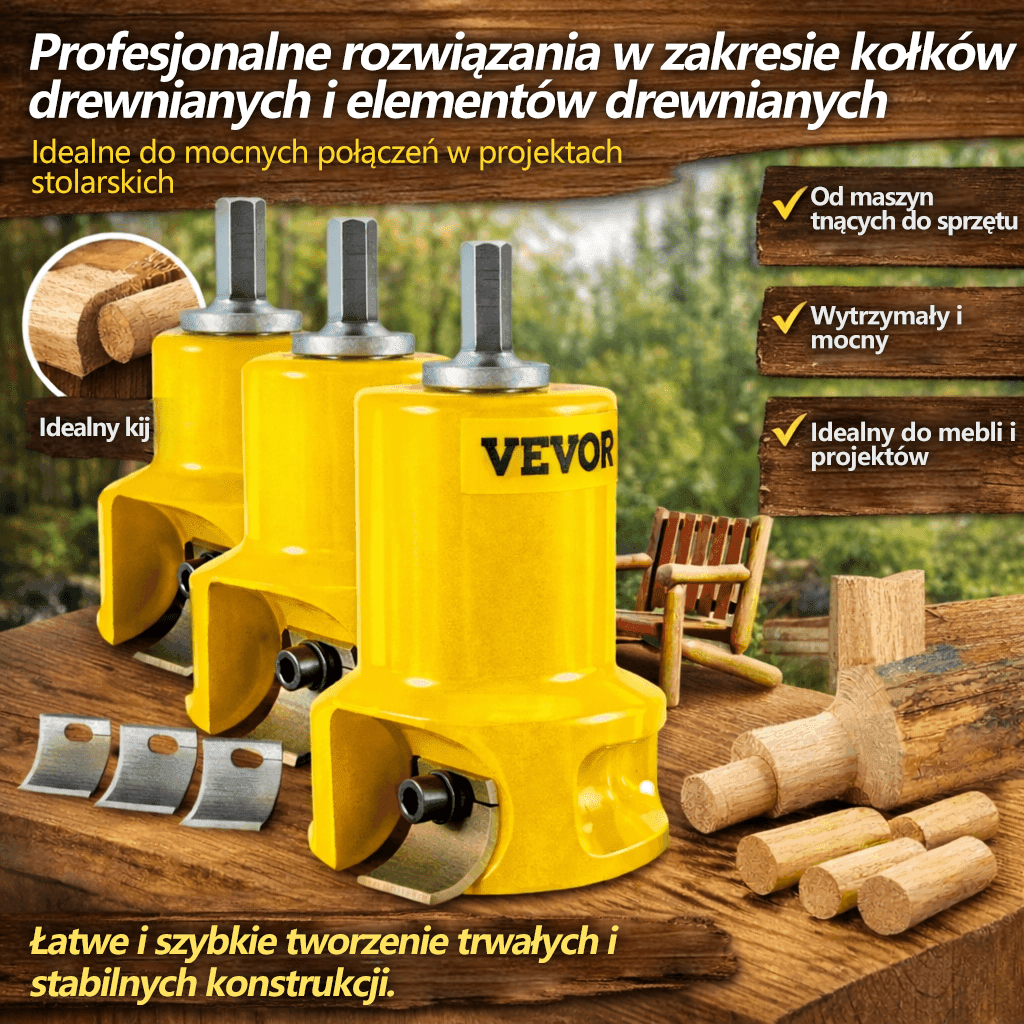 Zestaw narzędzi do montażu mebli VEVOR, frez do czopów, system zaciskowy do otworów skośnych
